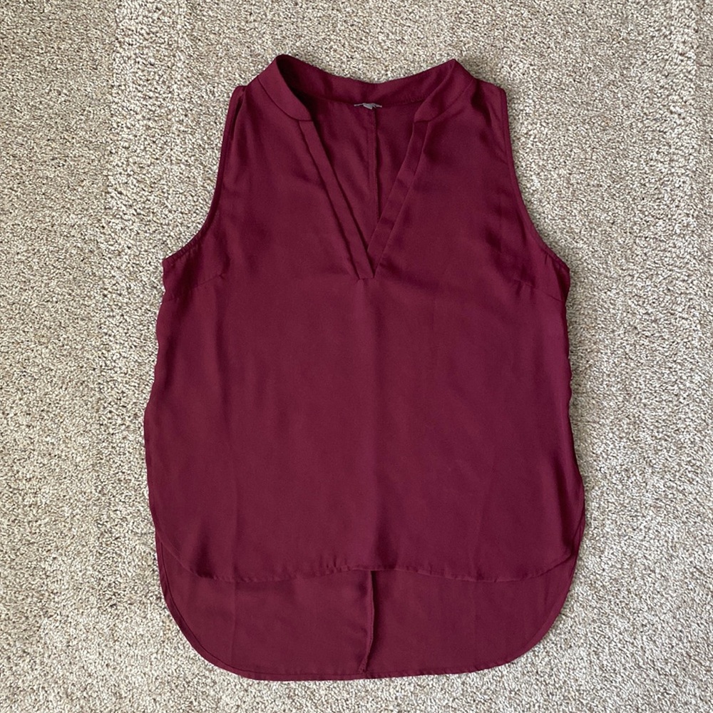 Charlotte Russe V Neck High Low Blouse Tank